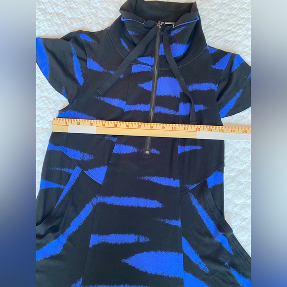 Kensie Blue Black Knit Women’s Dress Zip Drapery Pockets Comfy Size XS - Picture 6 of 11